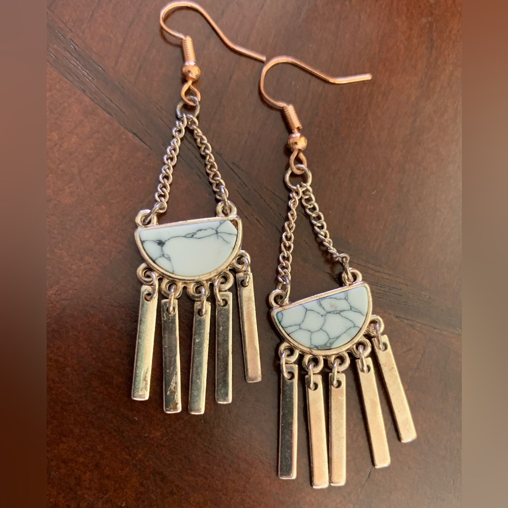Vintage Stone Fringe Earrings